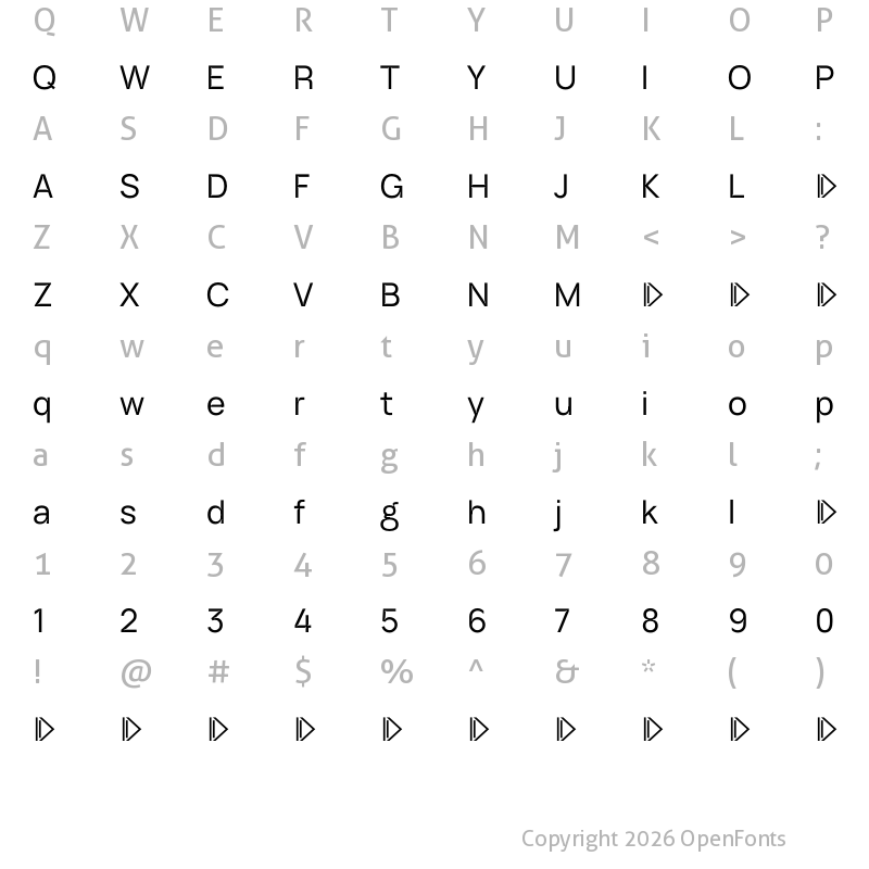 Character Map of ID Grotesk Trial Regular