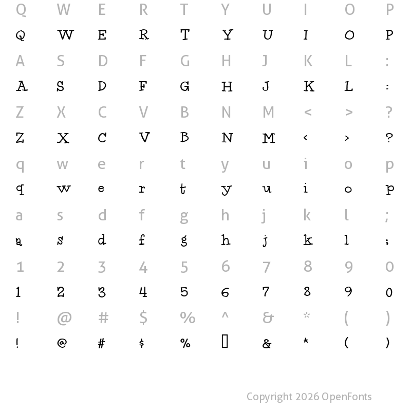 Character Map of Idolwild Regular