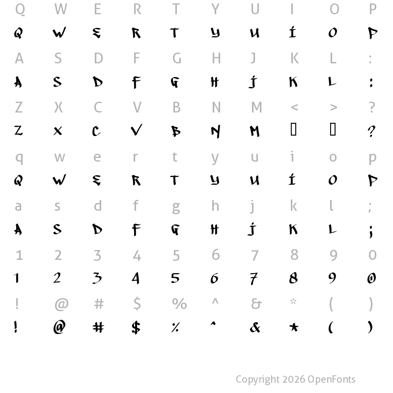 Character Map of IllegalEdding Regular