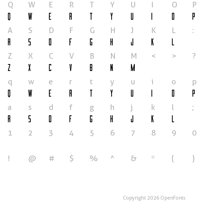 Character Map of Imnova St Regular