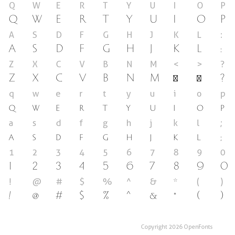Character Map of Imperiya Regular