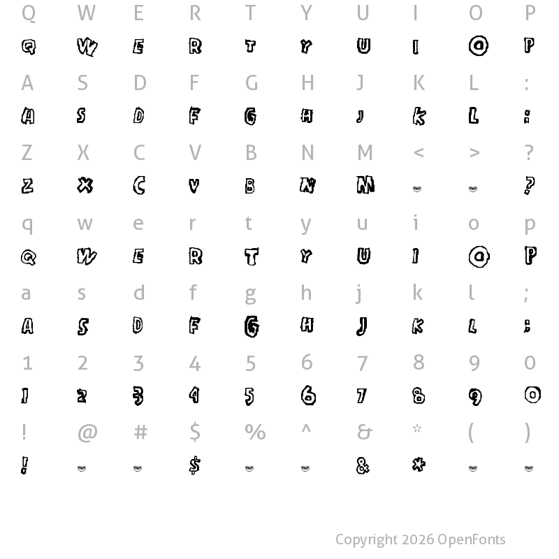 Character Map of in_my_head Regular