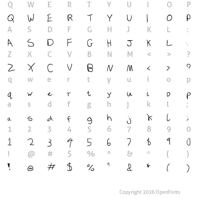 Character Map of InBetween Regular