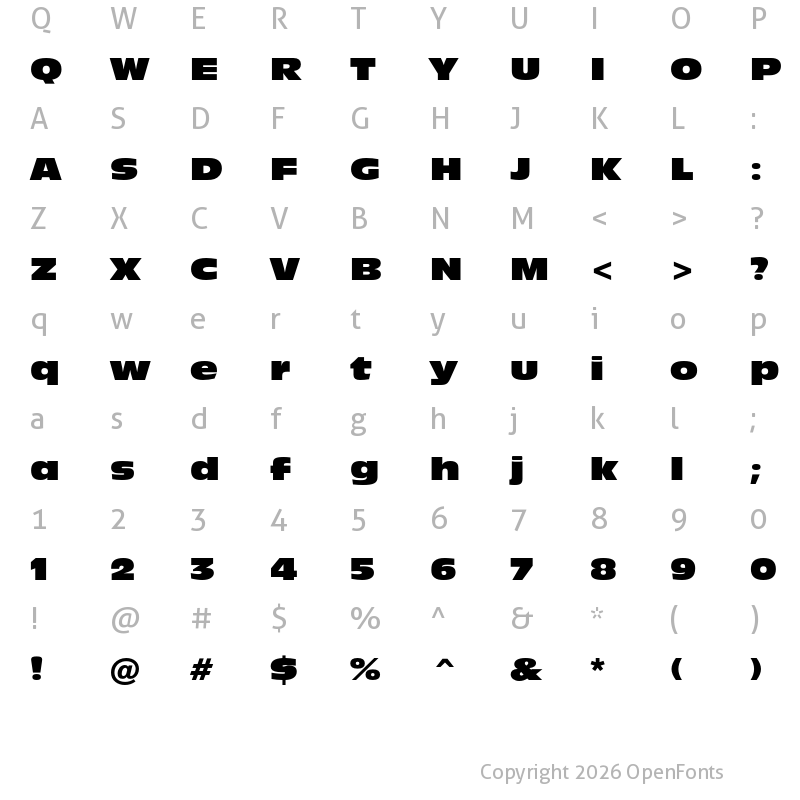 Character Map of Incised 901 Nord Regular