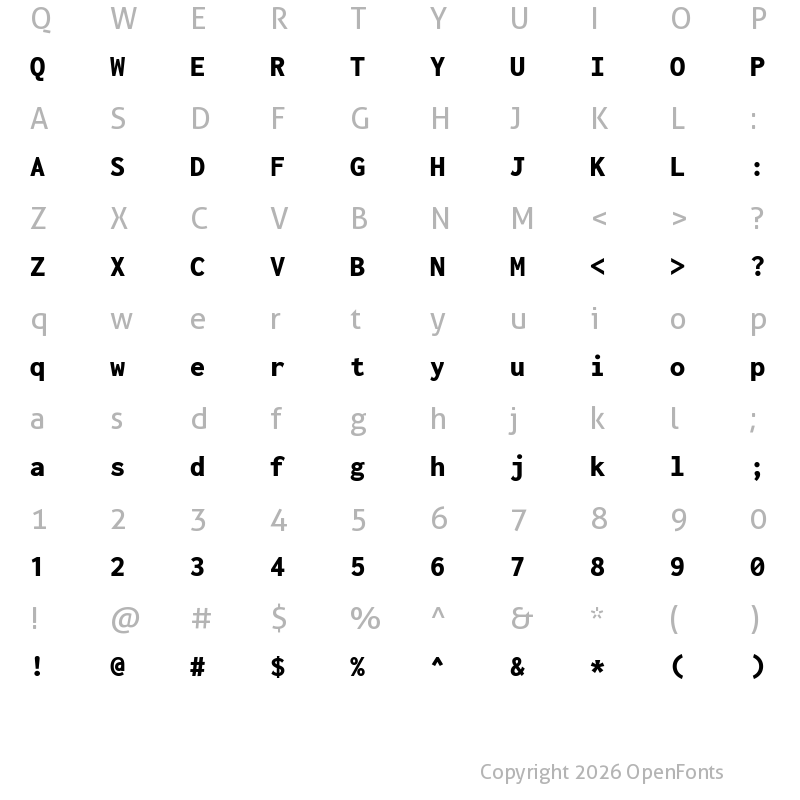 Character Map of Inconsolata Black