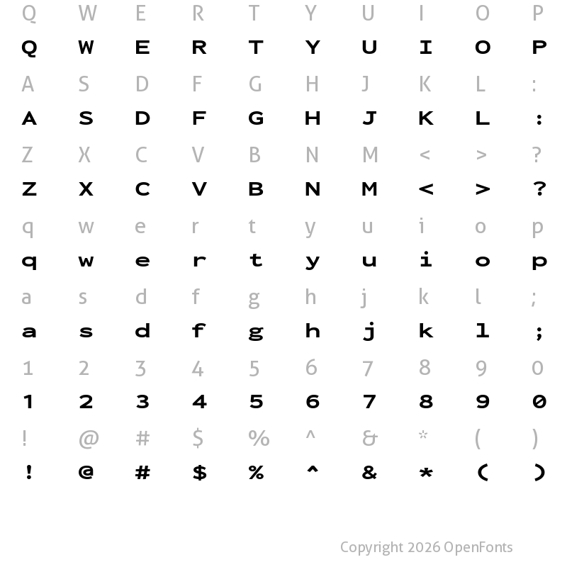 Character Map of Inconsolata ExtraExpanded Black