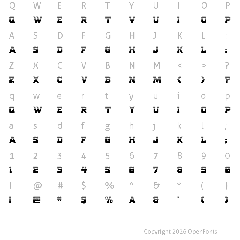 Character Map of Indian Steeds Halftone Regular