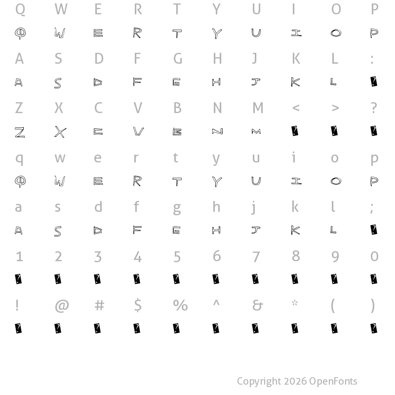 Character Map of IndieHand Regular