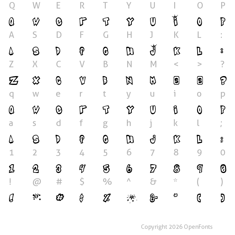 Character Map of Indigo Joker Regular