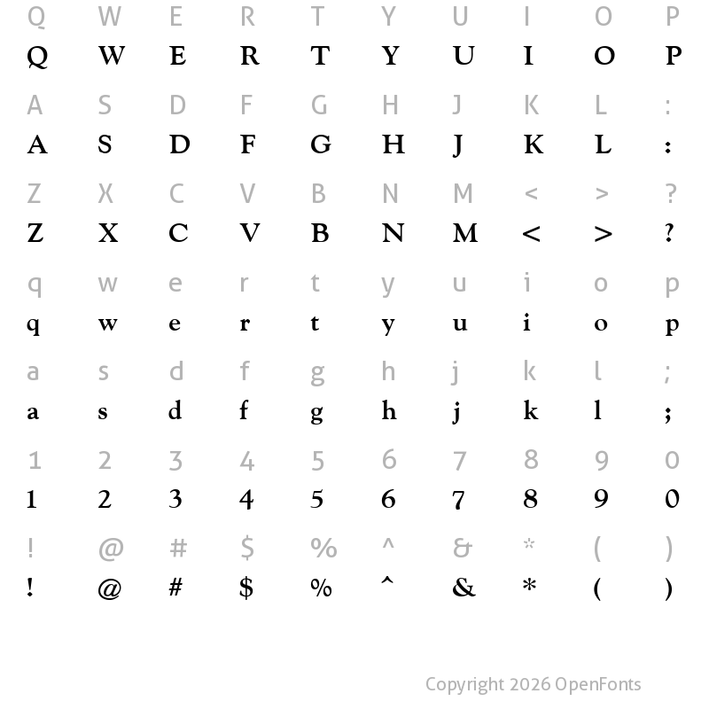 Character Map of Indira K Regular