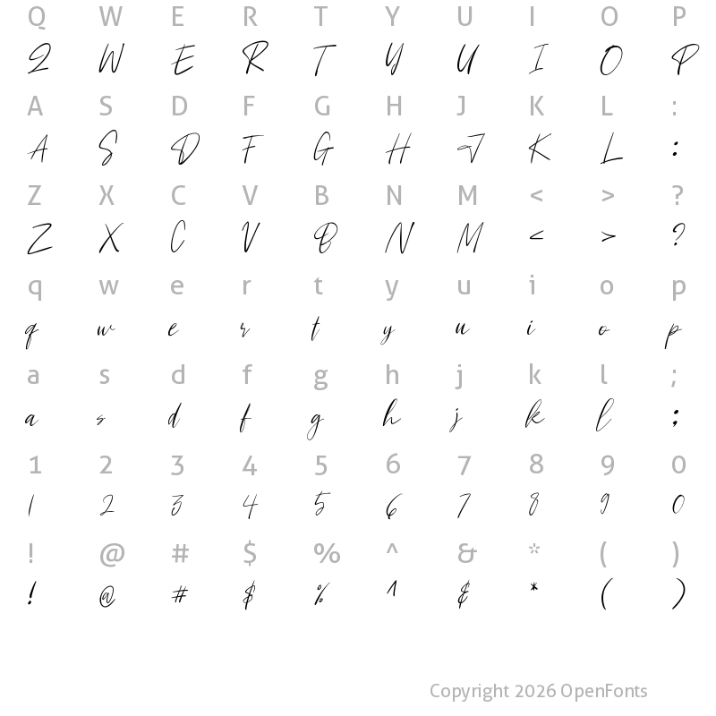 Character Map of IndonesiaSignature Regular
