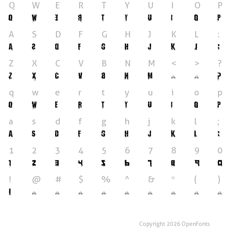 Character Map of Infektion Distorted