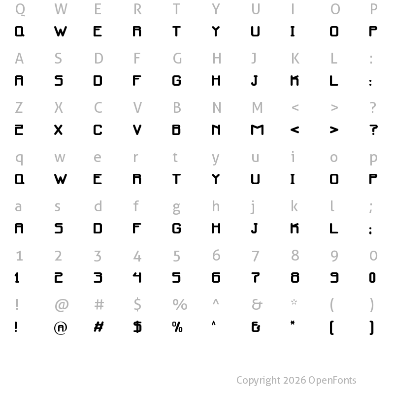 Character Map of Infinity Media Regular