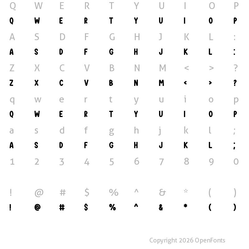 Character Map of Ingenue Regular
