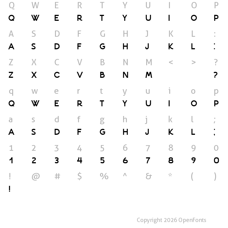 Character Map of Installer Regular