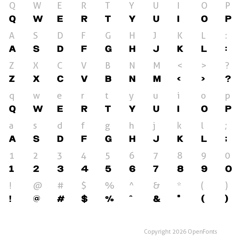 Character Map of Intan Regular
