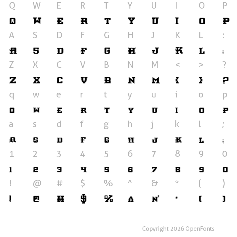 Character Map of Interceptor Pro Pro