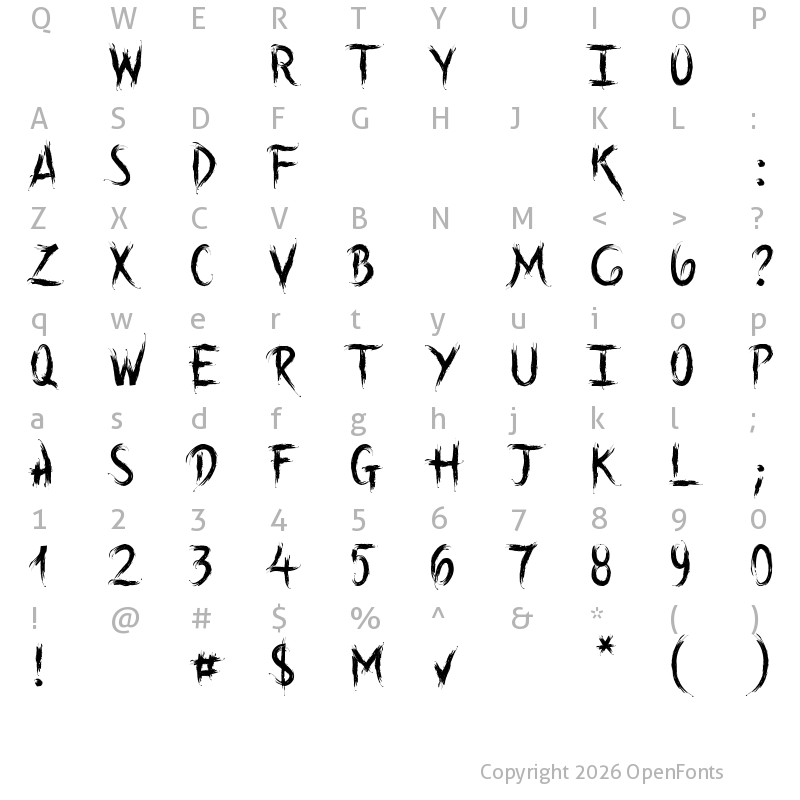 Character Map of Into the Wild Demo Version Regular