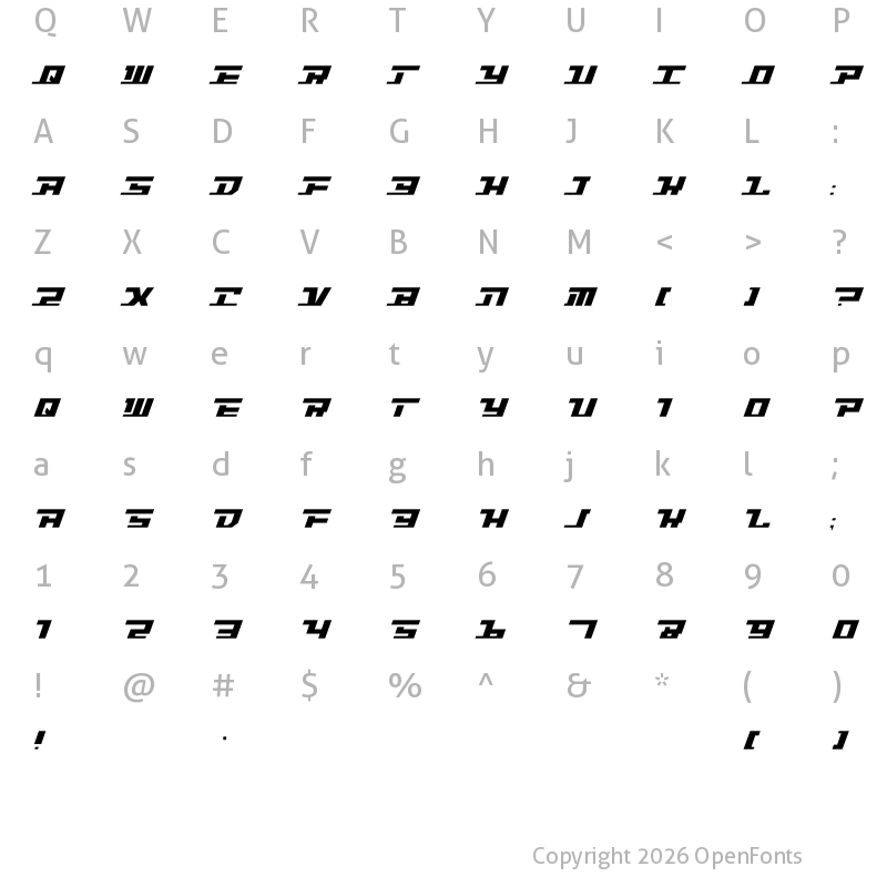 Character Map of Intrepid Regular