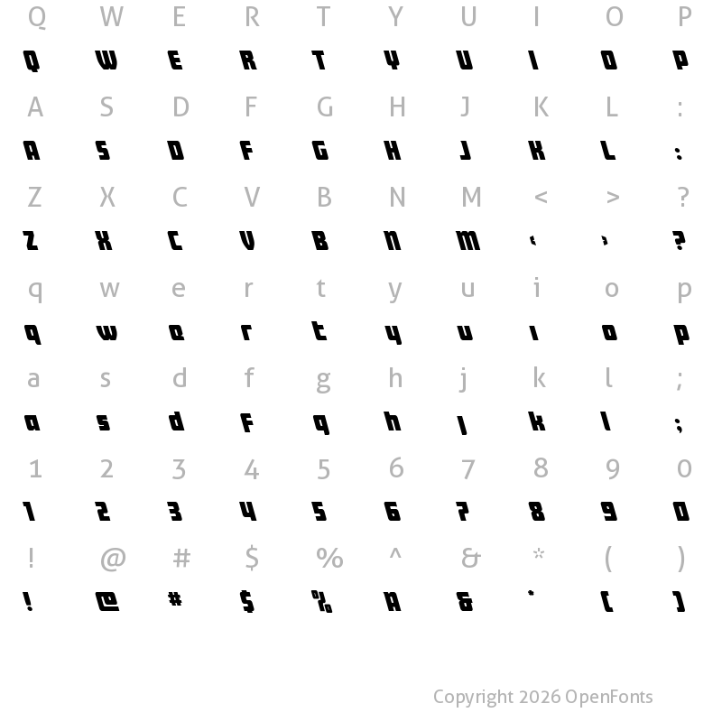 Character Map of Intrepid Spear LC Super-Leftal Regular