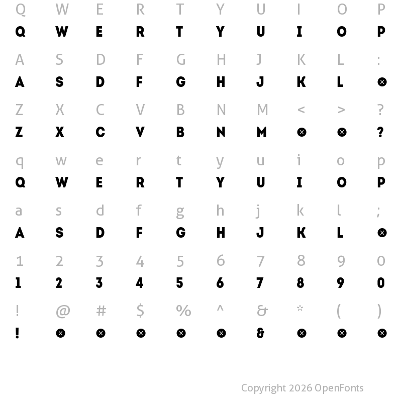 Character Map of Intro Cond Black Free