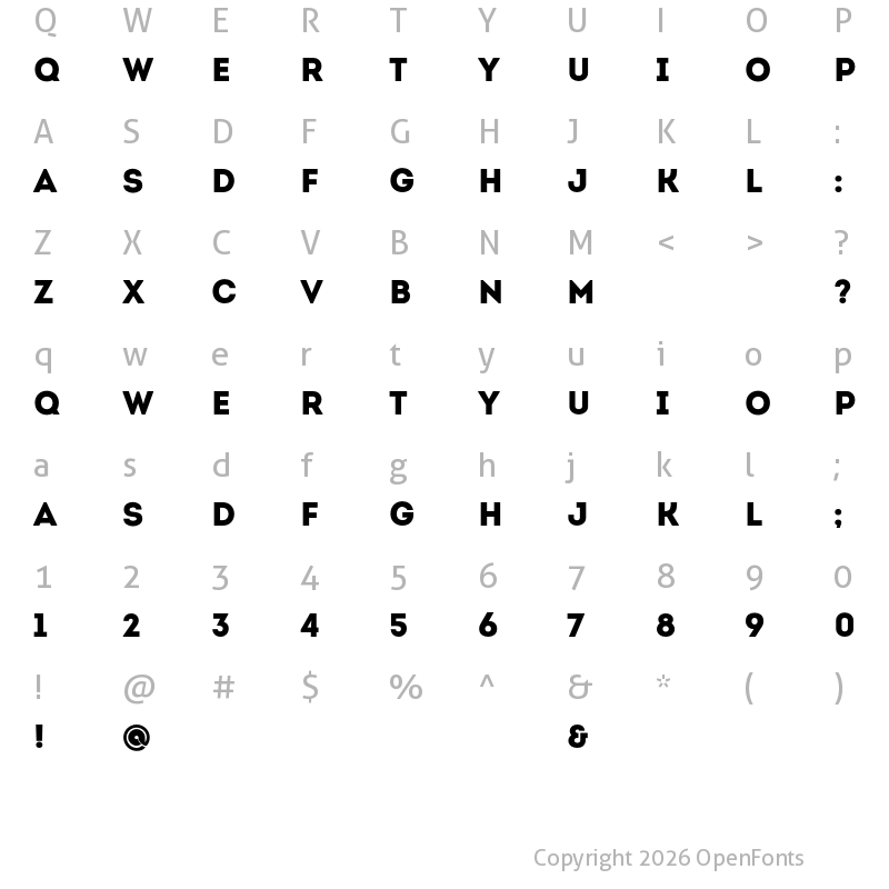 Character Map of Intro Demo Black Caps