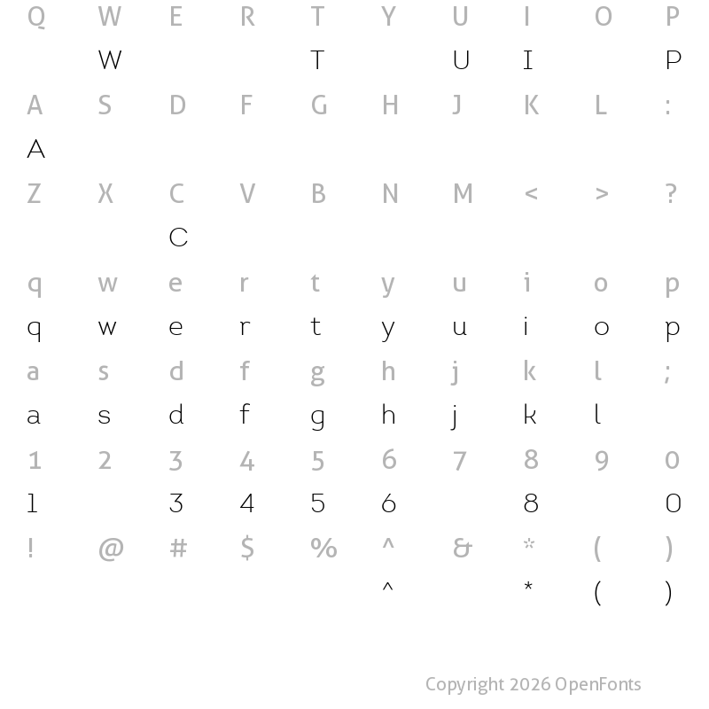 Character Map of IntroLight ?