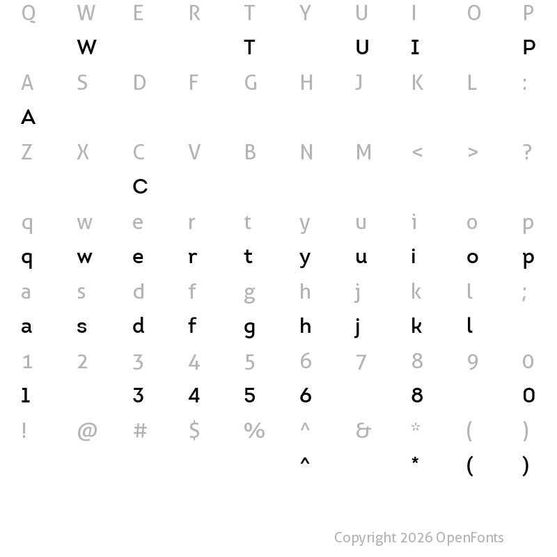 Character Map of IntroSemiBold ?