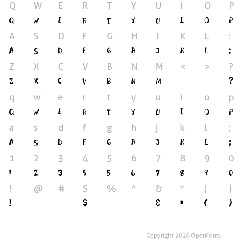 Character Map of Invader Candy Regular