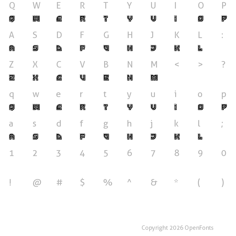 Character Map of Invader Regular