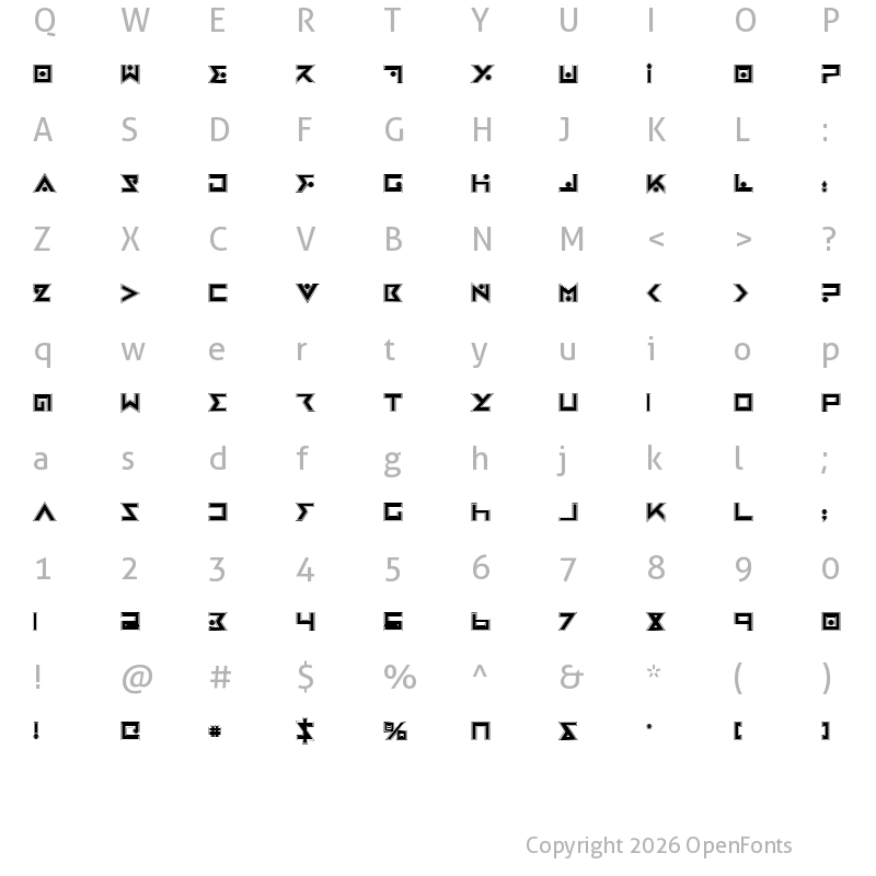 Character Map of Iron Cobra Pro Regular
