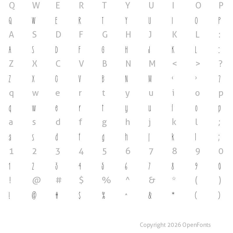 Character Map of Irregardless Variable Light