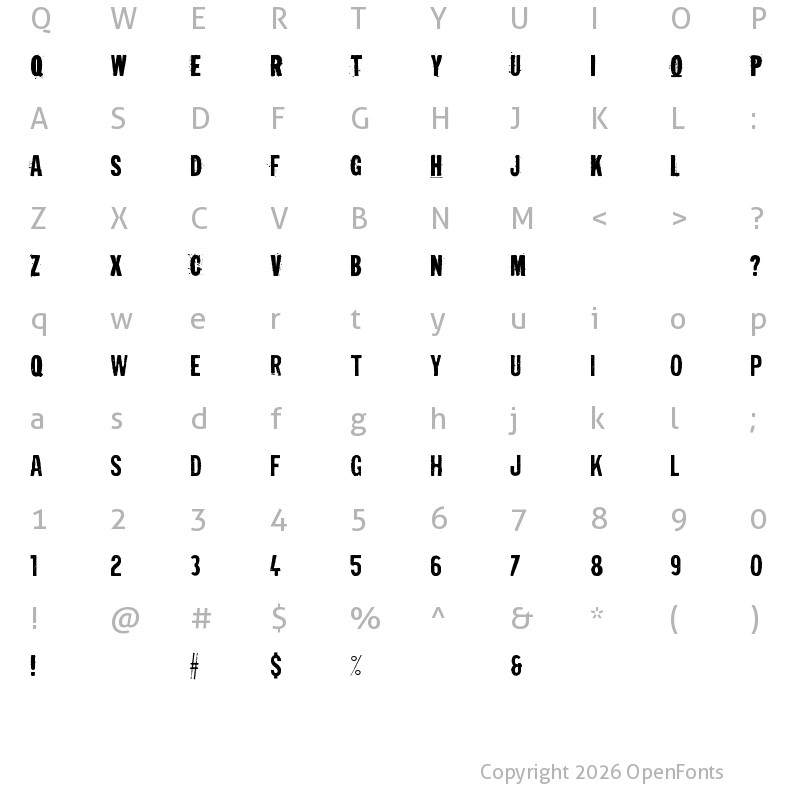 Character Map of Irresponsible Direction Regular