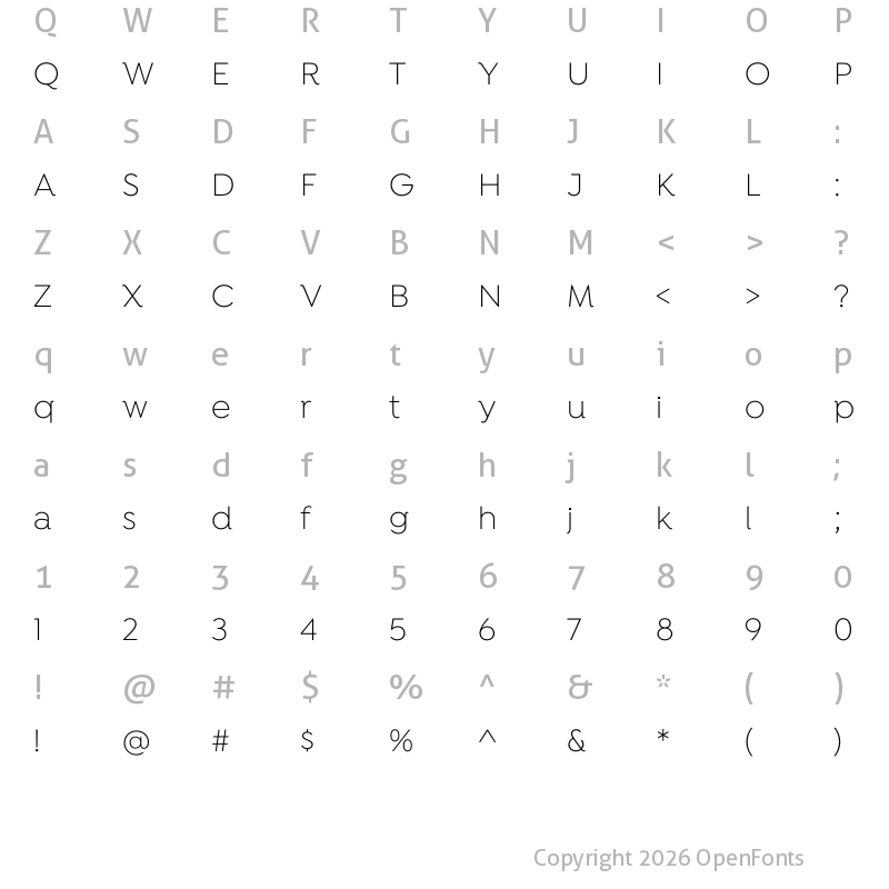 Character Map of Isidora Light