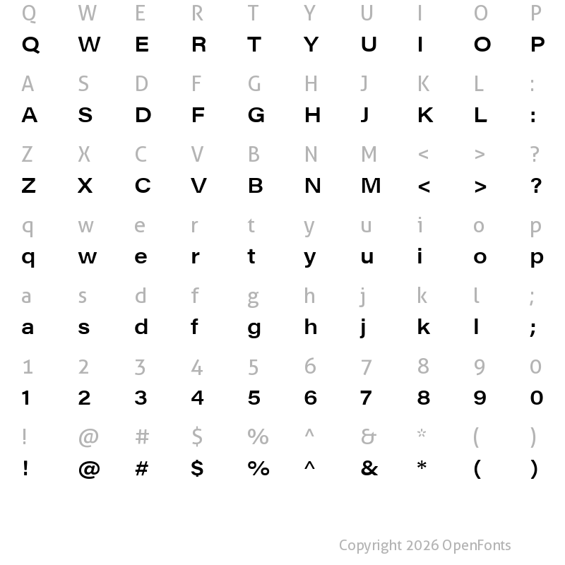 Character Map of Istanbul Pro Bold