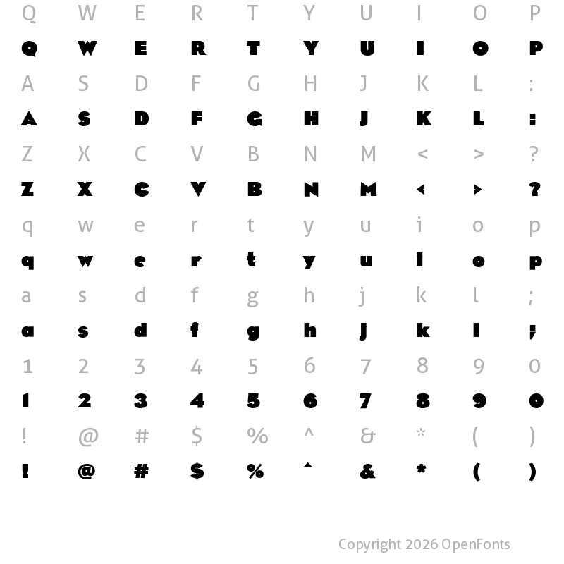 Character Map of IT Encore Sans Black Regular