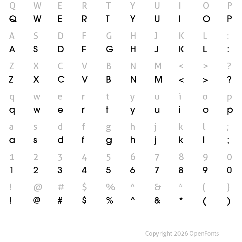 Character Map of ITC Avant Garde Gothic Pro Medium