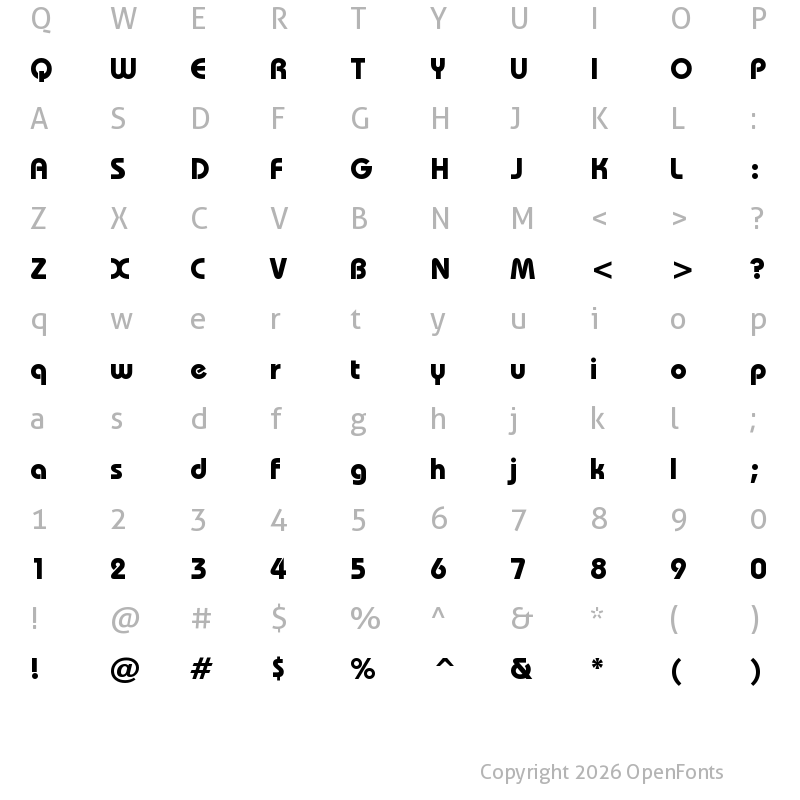 Character Map of ITC Bauhaus Bold