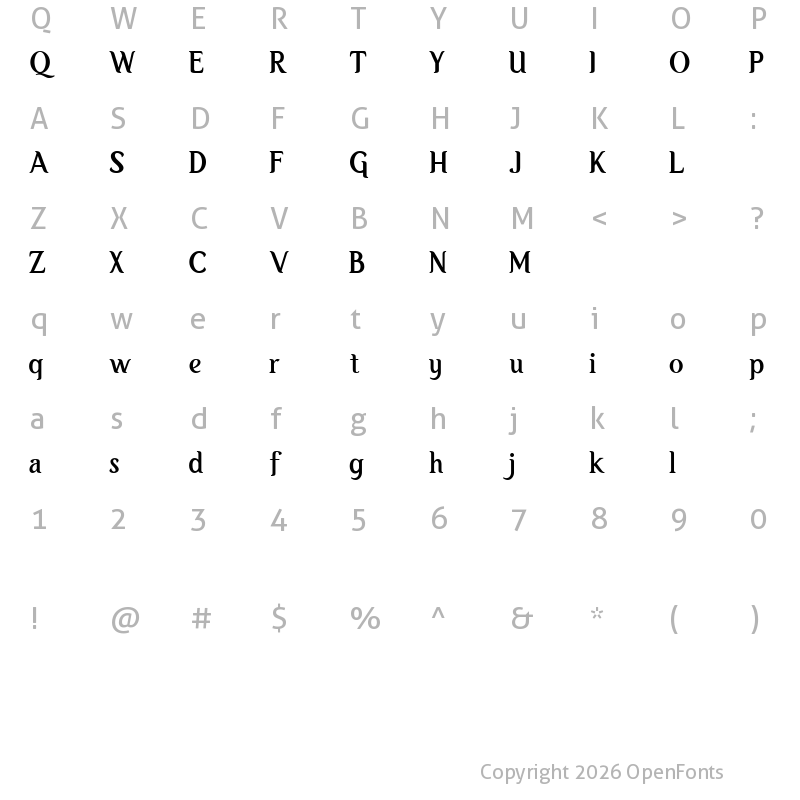 Character Map of Itikaf FREE Regular