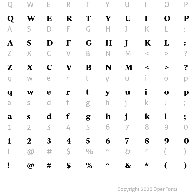 Character Map of IvyJournal Bold