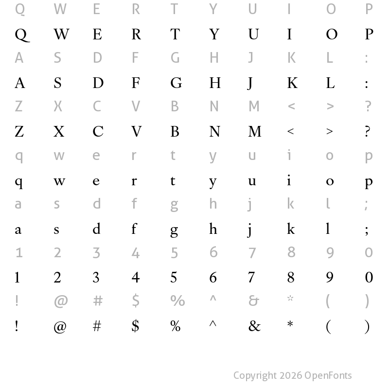 Character Map of IvyOra Text Medium