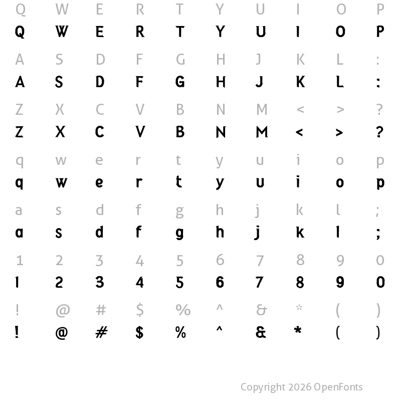 Character Map of j Jabris Regular