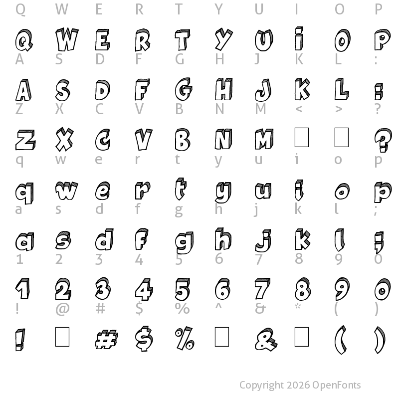 Character Map of Jackpot Regular