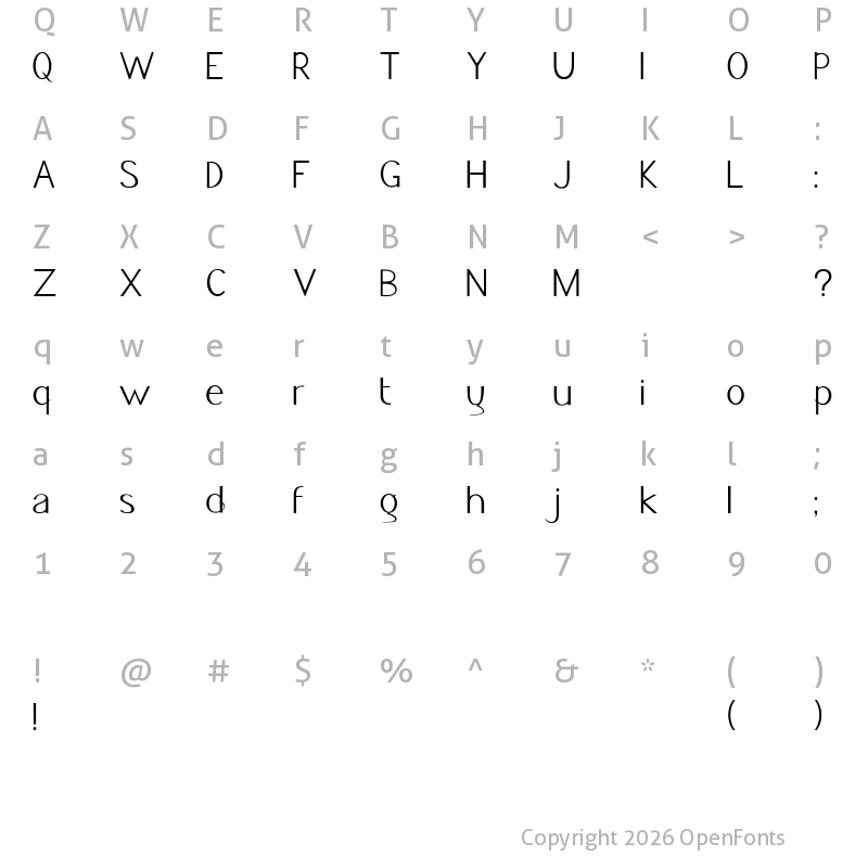 Character Map of Jacks Font Regular