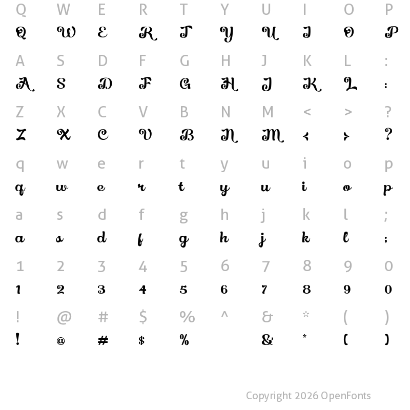 Character Map of Jakooby DEMO Regular