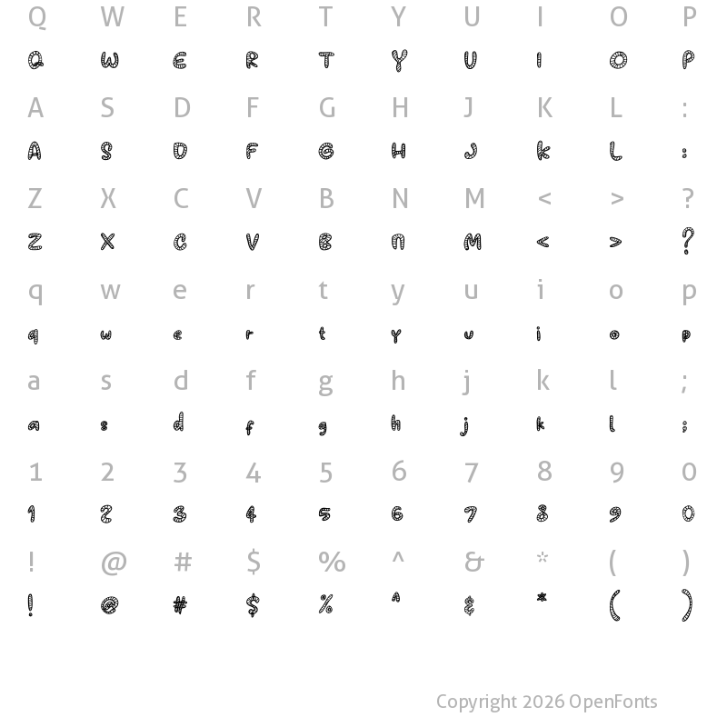 Character Map of Jala Regular