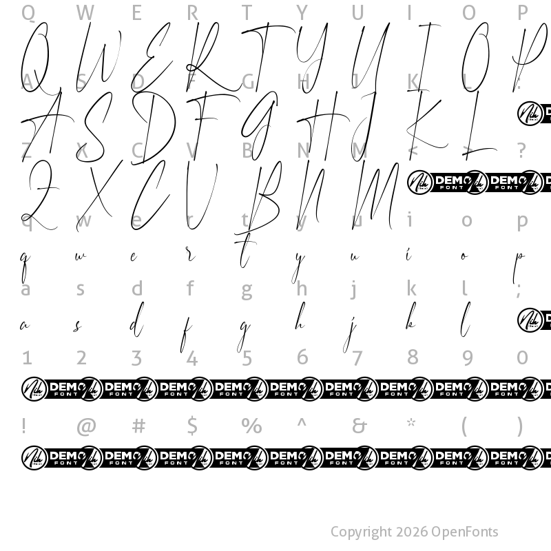 Character Map of Jangan Pergi Demo Regular