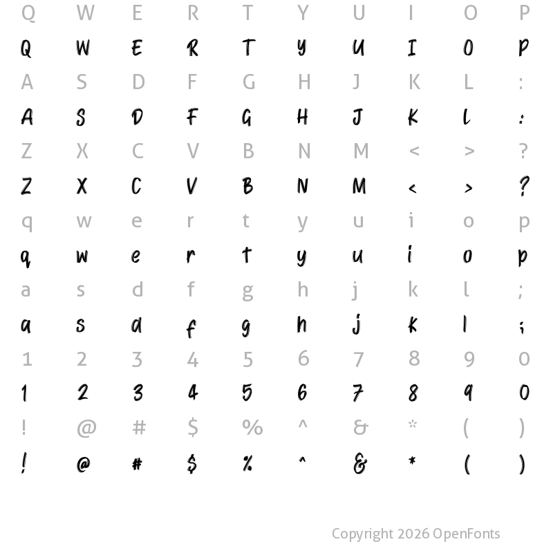 Character Map of Jattayu Regular