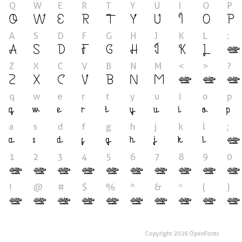Character Map of Java Hangout Demo Regular