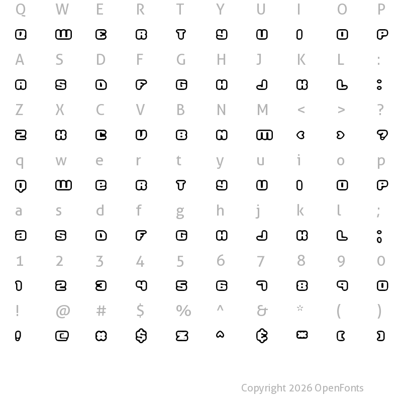 Character Map of Jawbreaker OL1 BRK Regular